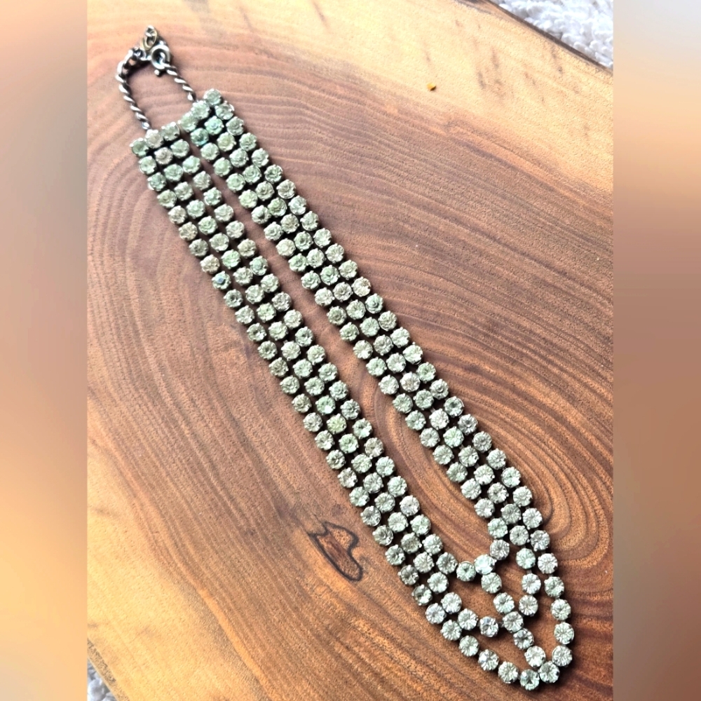 VTG💫JAY KEL Sterling Crystal Rhinestone Choker Necklace